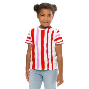 Peppermint Striped Kids crew neck t-shirt