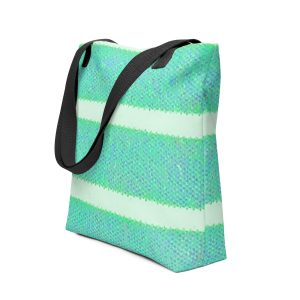 Mint Green & White Striped Tote bag