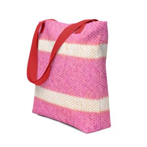 Pink & White Striped Tote bag