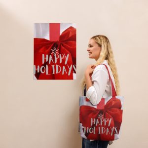 Happy Holidays Christmas Bow Tote bag
