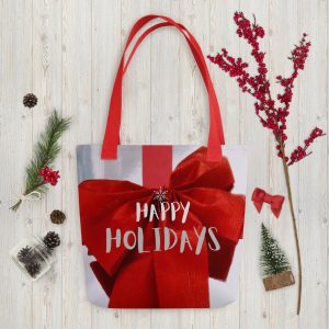 Happy Holidays Christmas Bow Tote bag
