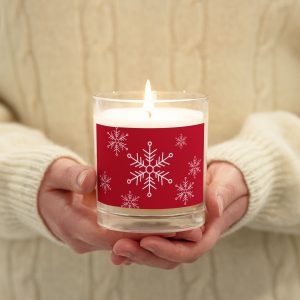 Snowflakes Holiday Glass jar soy wax candle