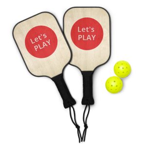 Let's Play Red Pickleball paddle set
