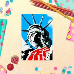 Lady Liberty In Stars & Stripes Standard Postcard