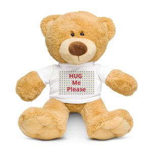 Hug Me Please Teddy bear with a t-shirt