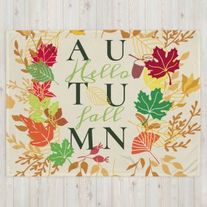 Autumn Hello Fall Throw Blanket