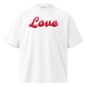 Love Unisex organic oversized high neck t-shirt
