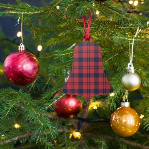 Plaid Christmas Tree Wooden ornaments