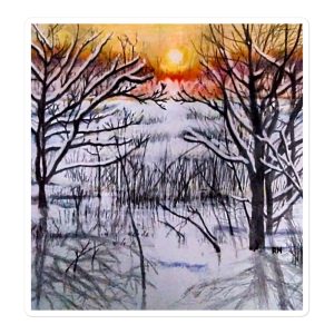 Country Winter Snow Bubble-free stickers